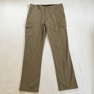 Roundtree‎ & Yorke Men's Cargo Pants 40x36 Khaki Cotton Spandex Flat Front